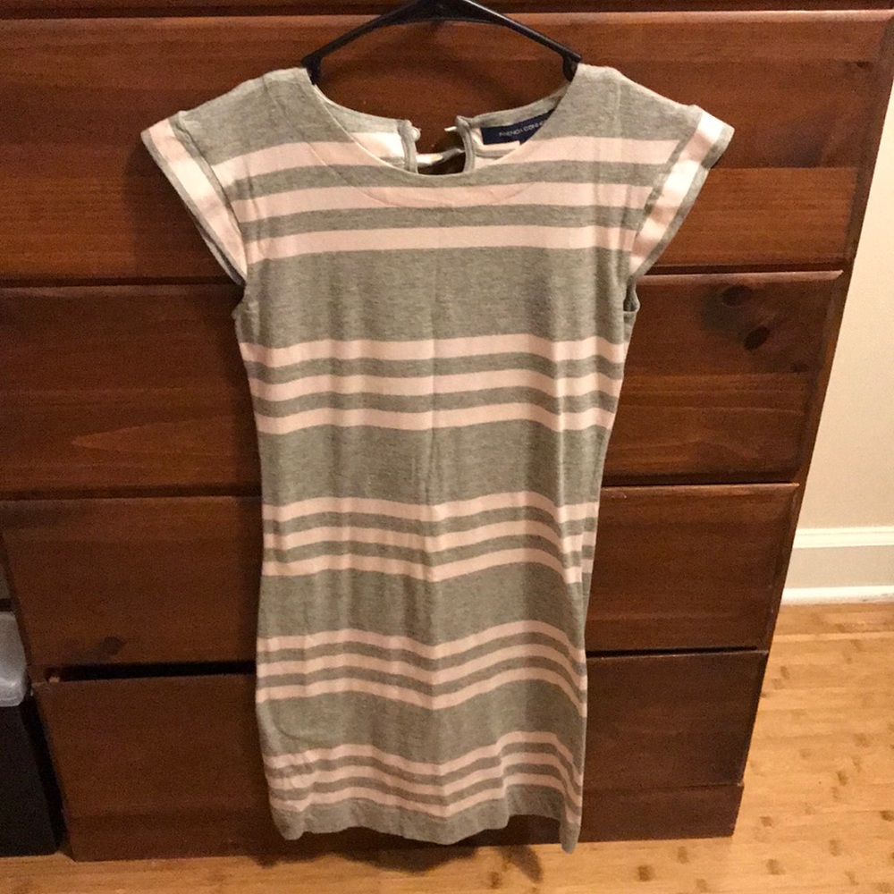 Gray and pink striped dress